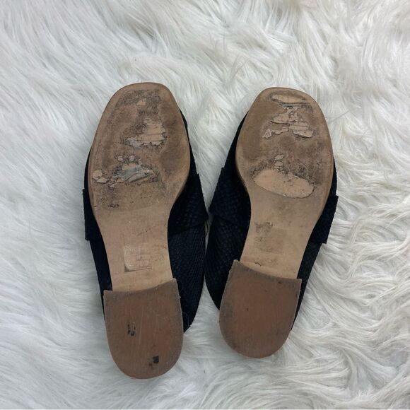 Free People At Ease Snakeskin Print Leather Slide Mules - Picture 9 of 10